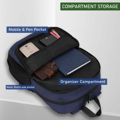 ONEGO Medium 30 L Laptop Backpack Premium Water-Resistant Backpack for College Office Work Travel & Daily Use (Blue) - Image 6