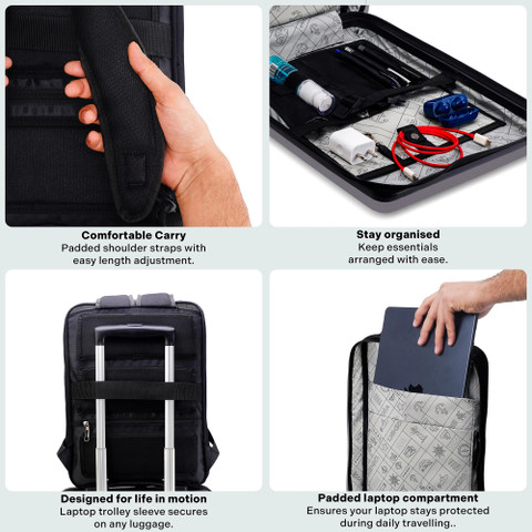 Assembly Hard Shell Unisex Sleek Bag with Padded Compartment 12 L Laptop  Backpack