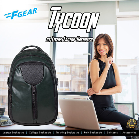 F Gear Tycoon Olive Green 27 L Laptop Backpack Green Price in
