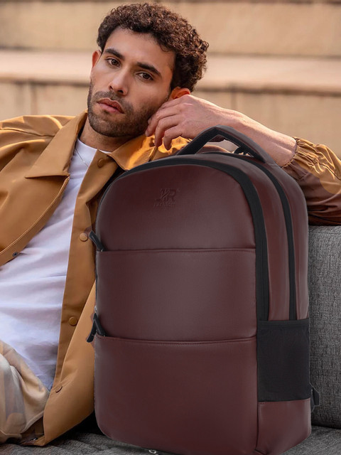 jir fashion Vegan Leather Travel School College Backpack Bags Men