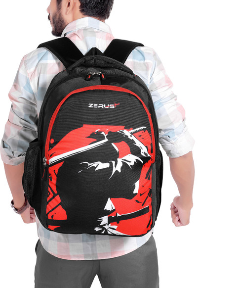 ZERUS Ninja Samurai Print Backpack for School College Office