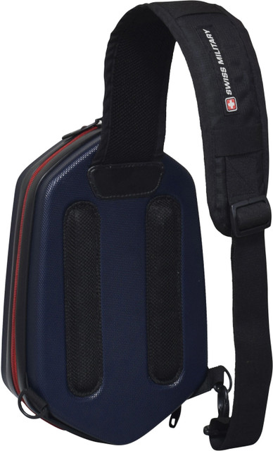 SWISS MILITARY Blue Mini Diamond Cut ABS Hard Case Cross Body Bag with 180  Degree Opening L Backpack