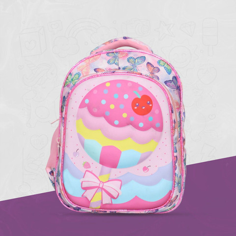 Baby Girl 3D Ice-cream Design Backpack for Kids Light Weight SCHOOL BAGS  UPTO 2nd Class 28 L Backpack
