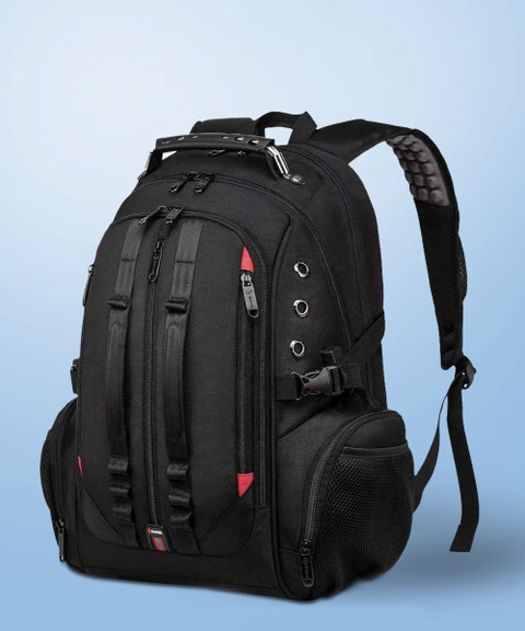 Red Lemon Swisslook Polyester Bange Series 45L Laptop Bags  Backpack for Men and Women Waterproof USB Anti Theft Travel Backpack -Black  45 L