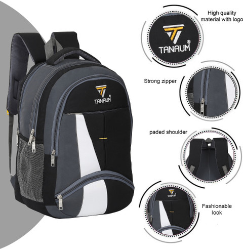 TANAUM travel bags school college bags mens laptop bag Waterproof  Backpack black 45 L Laptop Backpack
