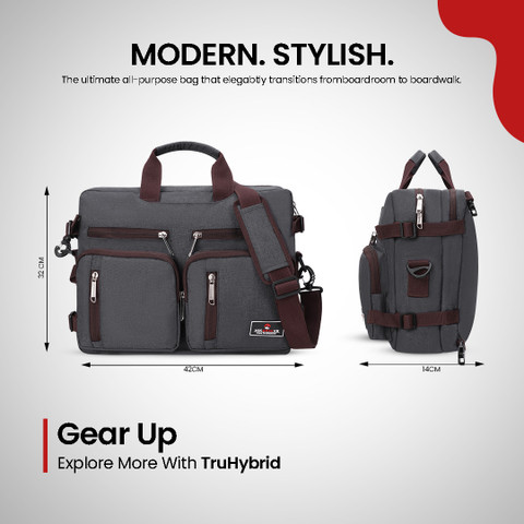 HikerHive TRU-Hybrid Convertible Laptop Bag Backpack for Men and