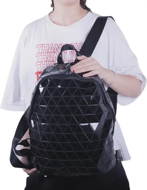 BATCAT Luxury Shine Black Geometric backpack For Men and Women 20