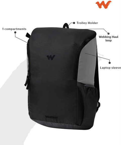 Wildcraft Hype M Plus 25 L Laptop Backpack Cas_rc_Gry Price in - Main Image