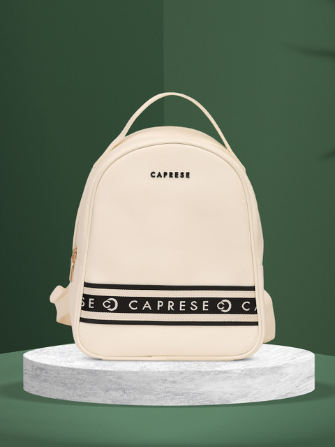 Caprese TRINITY FASHION BACKPACK MEDIUM CREAM SOLID WOMEN'S BAG