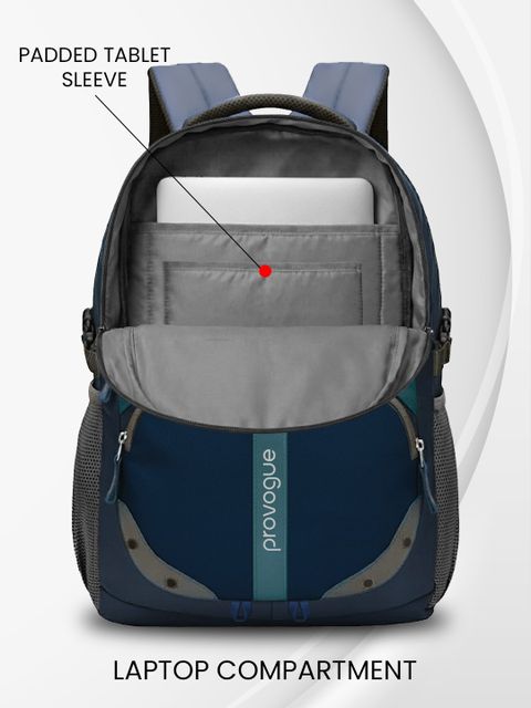 PROVOGUE Large 38 L Laptop Backpack Unisex Spacy 2.0 with Padded Tablet Sleeve, Rain Cover and Reflective Strip (Blue, Green) - Image 8