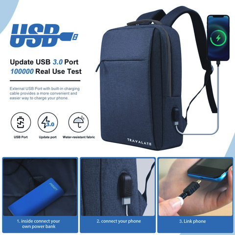 Travalate With USB Charging Port for Travel, Office for Men