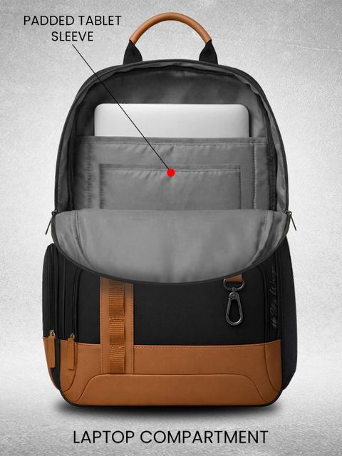 WROGN Large 40 L Laptop Backpack Unisex Urban Heritage Pro with Anti Theft Pocket & Rain Cover (Black) - Image 6