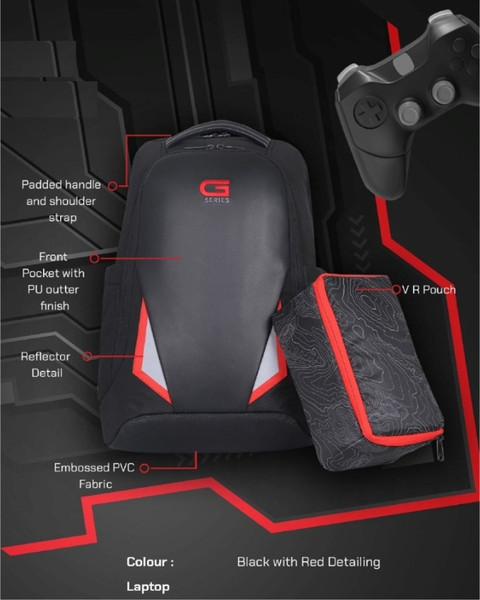 DELL G Series Black Backpack with Red Detailing 25 L Laptop