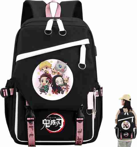 HANNEA Demon Slayer Bag, Anime Backpack with USB Charging Port and  Headphone Jack, Girl L Backpack