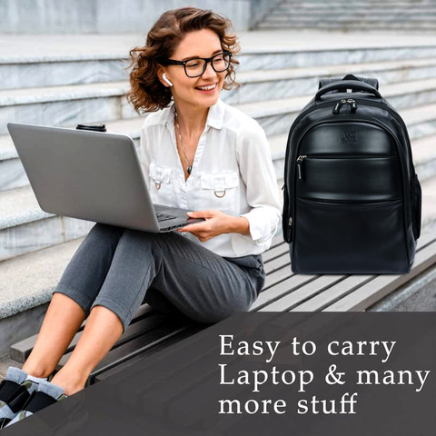 jir fashion Vegan Leather Travel College Office Bag Backpack 40 L