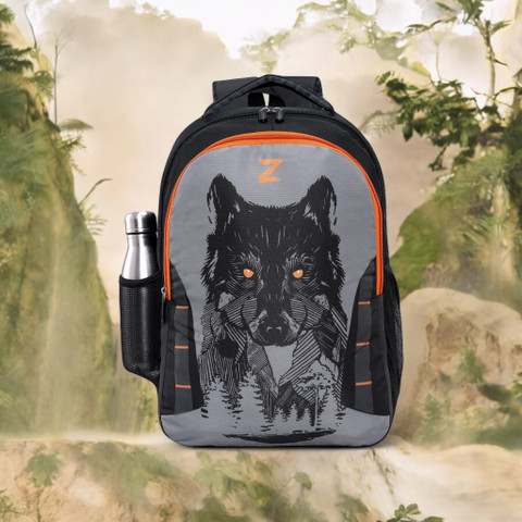 ZERUS Trendy Wolf Print Backpack for Men Boys Perfect for School