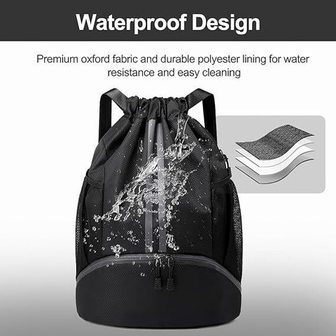 HGT Basketball Drawstring Bag Sport Drawstring Bag Large Capacity Fitness  Backpack