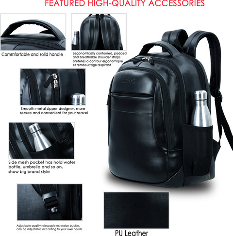 ZERUS Pu Leather Backpack For Men Laptop Bag Office Bag