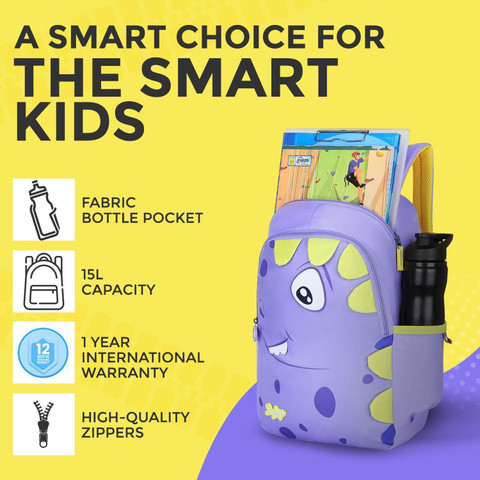 SKYBAGS DINO 01 SCHOOL 15 L Backpack Purple Price in India