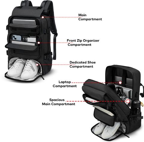 REDHORNS Medium 30L Laptop Backpack Black - Image 8