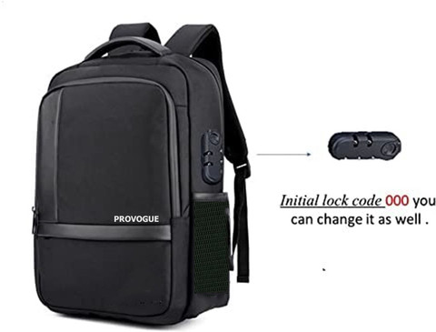 PROVOGUE Anti-Theft backpack with combination lock for Men and