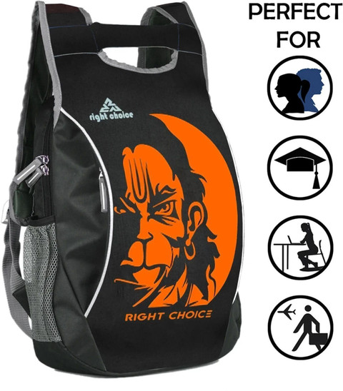 Floto Religious bajrang bali bag for boys 10 L Backpack Black