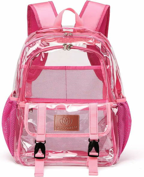 Pink Cute Bookbags For College PROUDME Large Clear Bag Transparent