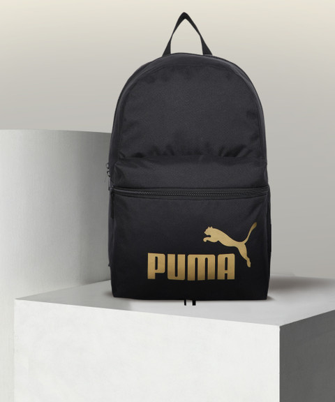 PUMA Phase Backpack 22 L Laptop Backpack Black-Golden logo Price