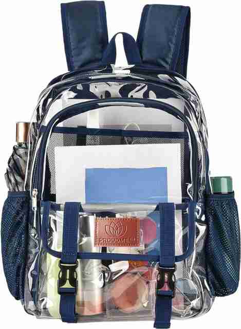 PROUDME Large Clear Bag Transparent Backpack, Trendy Girls School