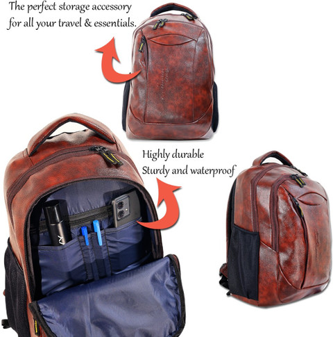 Calhoun Vegan Leather 24 L Backpack Brown Price in India