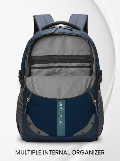 PROVOGUE Large 38 L Laptop Backpack Unisex Spacy 2.0 with Padded Tablet Sleeve, Rain Cover and Reflective Strip (Blue, Green) - Image 7