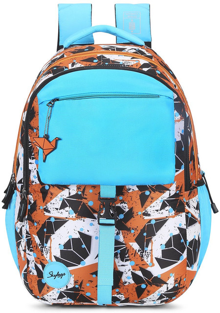 SKYBAGS WOKE PRO 02 SCHOOL BACKPACK BLUE ORANGE 35 L Backpack Blue