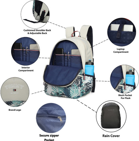 TOMMY HILFIGER Novah 29 L Laptop Backpack Beige Price in India