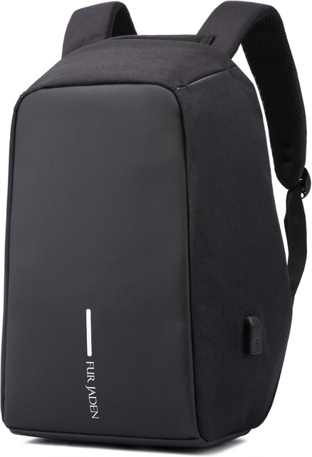 FUR JADEN Black Anti Theft Backpack with USB Charging Point 15 L Laptop  Backpack