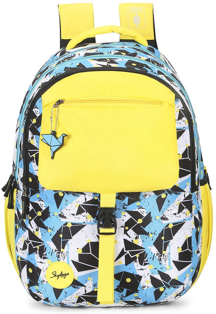 SKYBAGS WOKE PRO 01 SCHOOL BAG YELLOW 35 L Backpack Yellow Blue