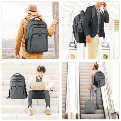 True Human Anti-Theft backpack With USB charging Port travel Bag