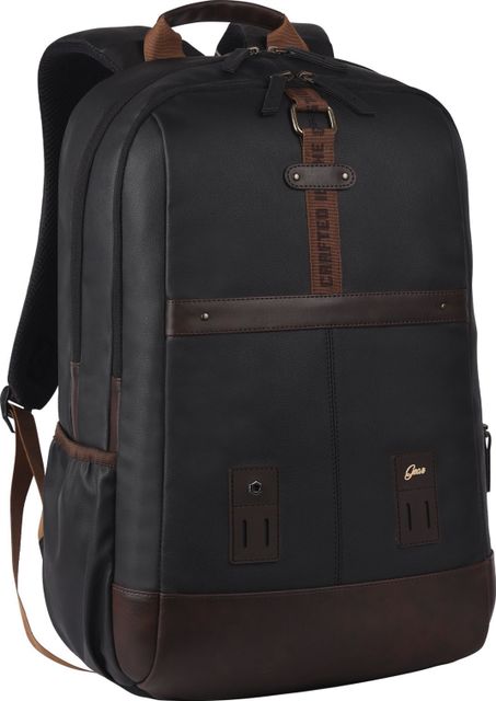 Gear Large 31 L Laptop Backpack Classic Anti Theft Faux Leather (Black) - Image 7