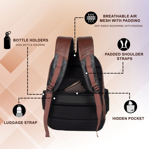 F Gear Luxur V2 27 L Laptop Backpack Brown Price in India