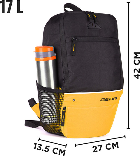 L GEAR SOLID Δ PREMIUM PACK Gear SUPERIOR XL BACKPACK 17 L Backpack BLACK-YELLOW - Price in