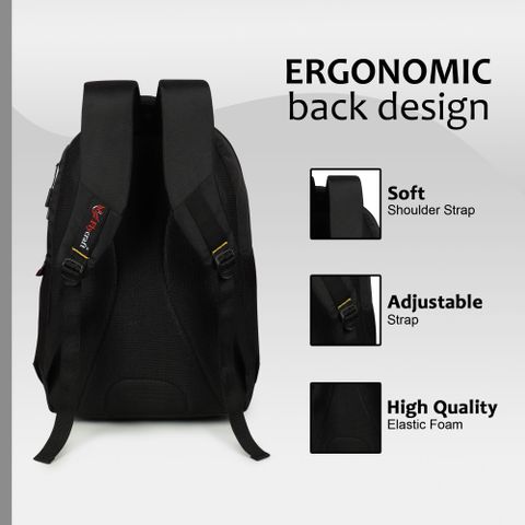 Flycraft Simna 1555/4 30L Waterproof School Bag (Black, Yellow) - Image 7