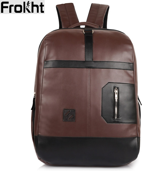 Flipkart.com | frokht ® MIZ Backpack PU Brown Laptop Bag College