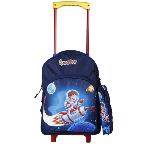 Indian Riders Space Boy School Kids School Travel Trolley Bag (16 Inch  (Blue) 30 L Waterproof Trolley