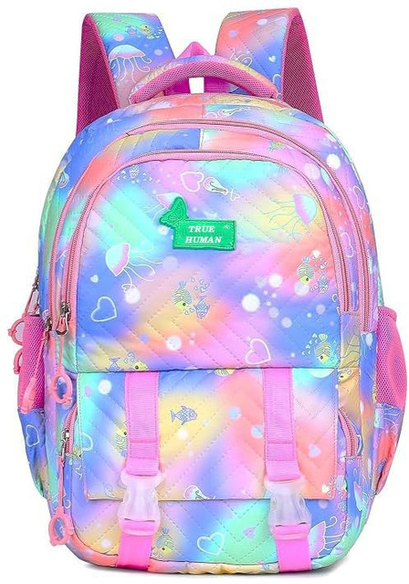 True Human Lightweight Rainbow School Bag ,Travel