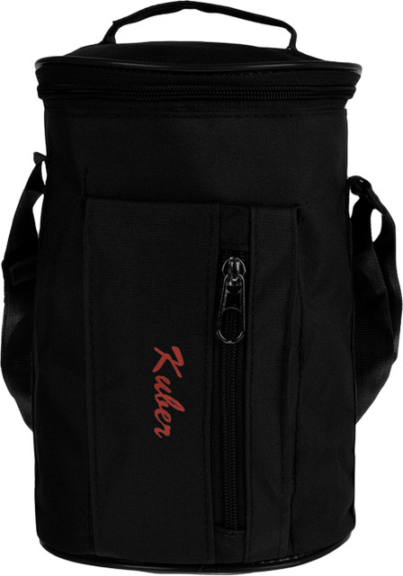 KUBER INDUSTRIES Canvas waterproof Adjustable Strap Lunch Bag with One  Small Zip Pocket|Black Lunch Bag