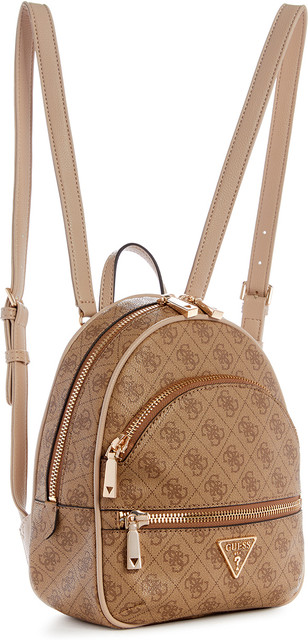 GUESS Women Brown Printed Backpack with Zip Closure Backpack