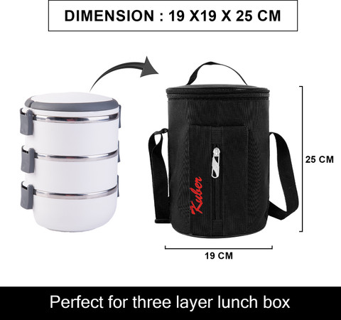 KUBER INDUSTRIES Canvas Lunch Bag for Men, Women And Kids, Lunch Bag for  School, Picnic, Office, Carry Bag for Lunch Box (Black) Lunch Bag