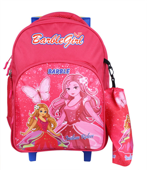 Barbie Trolley School Bags For Girls Pink Barbie Trolley Bag