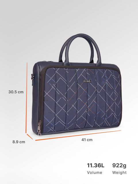 ZOUK Bombay Tartan Pro Laptop Bag (Blue) Messenger Bag (Grey, 11.36 L) - Image 5