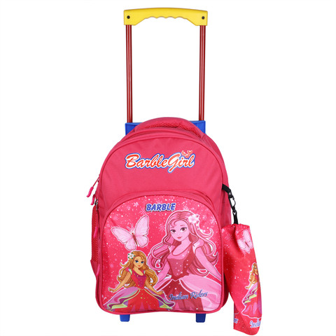 Indian Riders BARBLE GIRL School Kids Bag 16 Inches- Queen Pink School  Bag Trolley Bag Waterproof Trolley