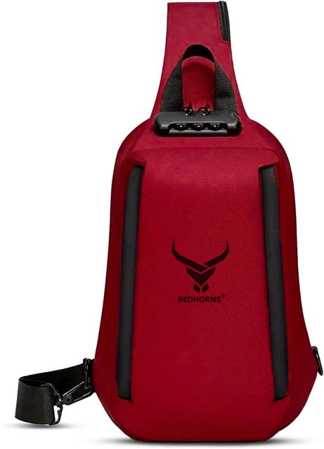 REDHORNS Travel Crossbody Sling Bag for Men Women Chest Bag with  Anti-Theft Lock Waterproof Sling Bag